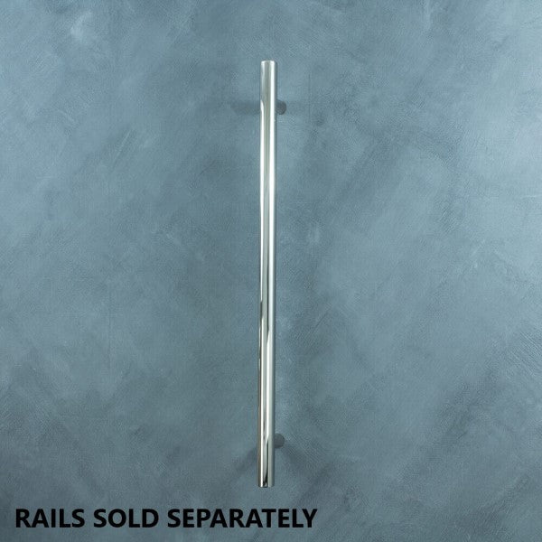 Radiant 12V Vertical Single Bar Round Heated Towel Rail Polished