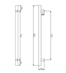 Radiant 12V Vertical Single Bar Round Heated Towel Rail Brushed Nickel BN-VTR-950