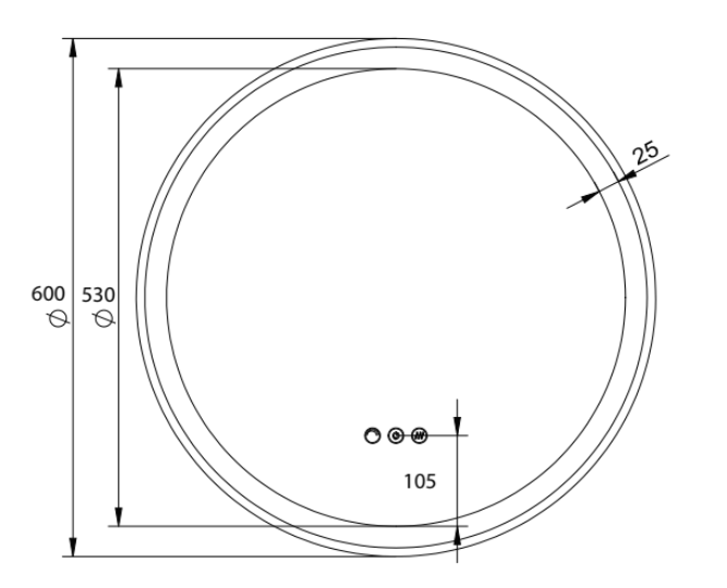 Remer Eclipse DD LED Mirror with Demister 600mm, Multiple Colours E60DD
