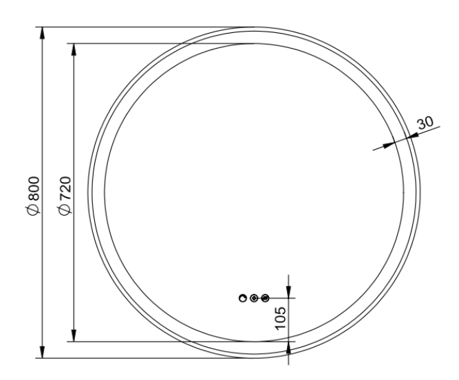 Remer Eclipse DD LED Mirror with Demister 800mm, Multiple Colours E80DD