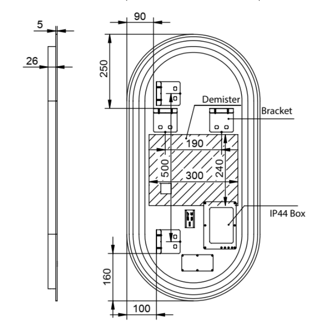 Remer Gatsby LED Mirror 450mm x 900mm G4590D, Multiple Options