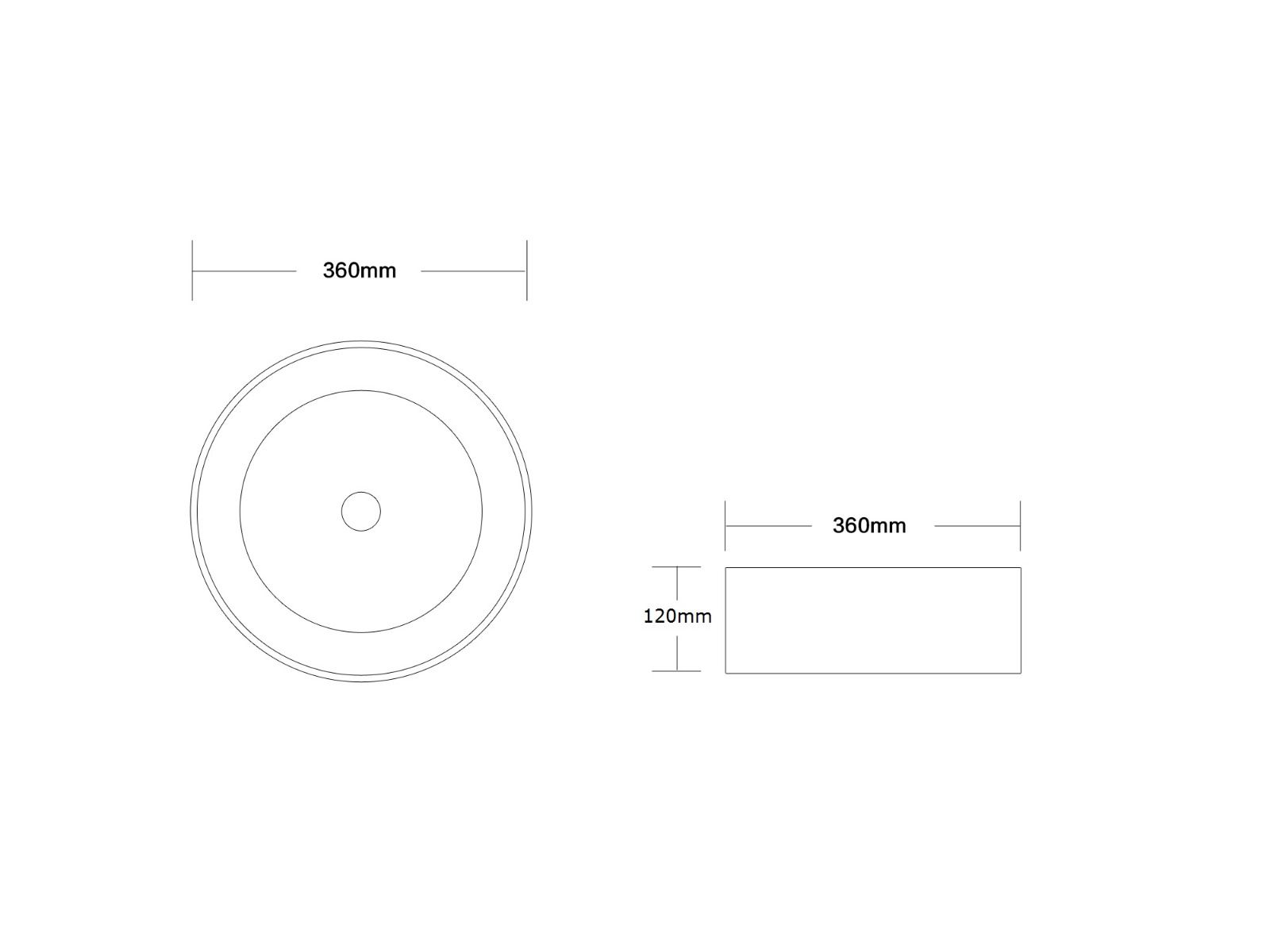 Essence Genoa Round Above Counter Basin - Matte Black