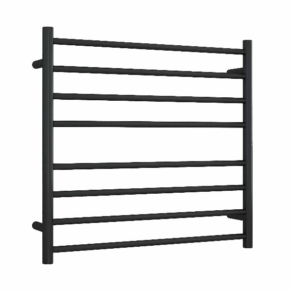 Thermorail Straight Round 750mm x 700mm Heated Ladder Towel Rail - Matte Black SR33MB