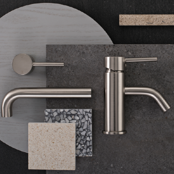 Dolce Wall Basin Mixer Stylish - Brushed Nickel