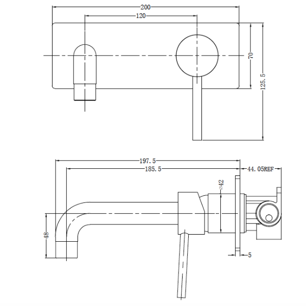 Dolce Wall Basin Mixer Stylish Spout Chrome