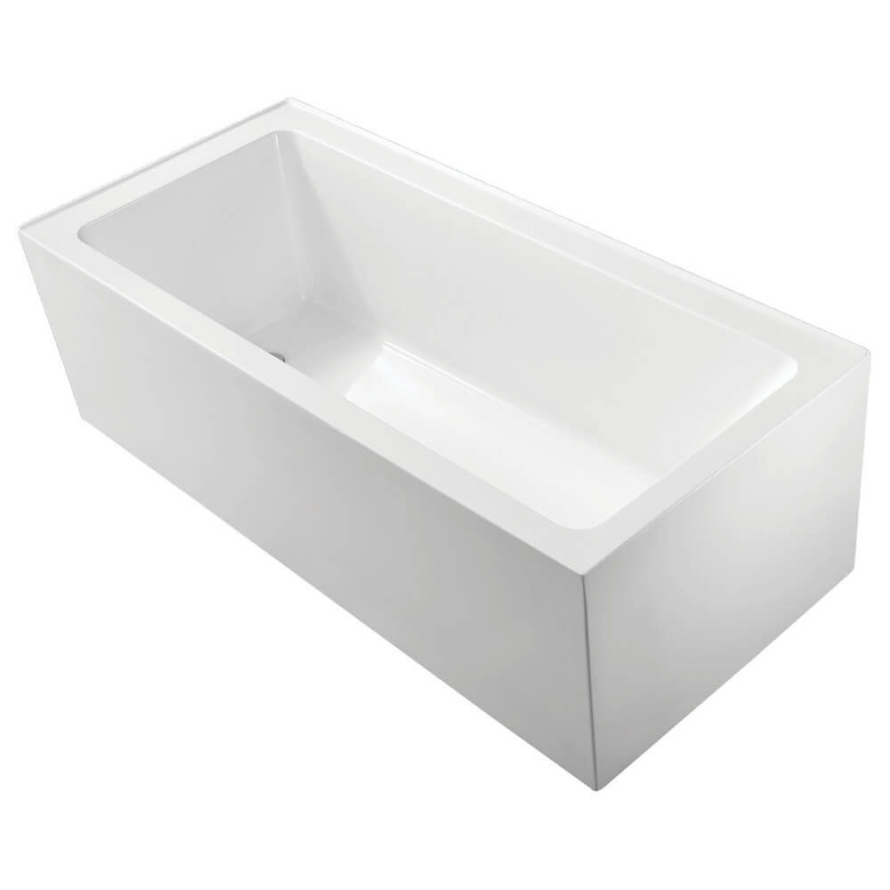 Sentor Back to Wall Corner Freestanding Shower Bath - Tile Lip