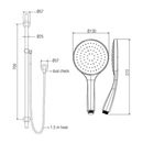 Con-Serv Streamjet XL Shower On Polar Rail, Chrome HS020XC