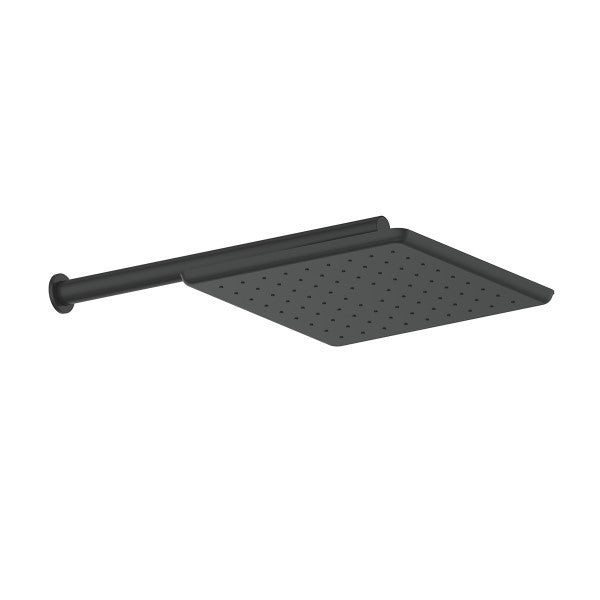 Greens Swept Overhead Wall Shower - Matte Black