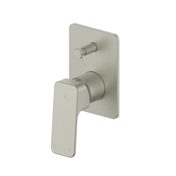 Greens Swept Shower Mixer with Diverter - Brushed Nickel