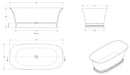 Cambridge TitanCast Freestanding Bath 1560mm - Satin Silk White