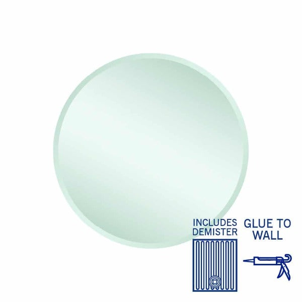 Ablaze Kent Round 18mm Bevel Edge Mirror With Demister 600mm Diameter