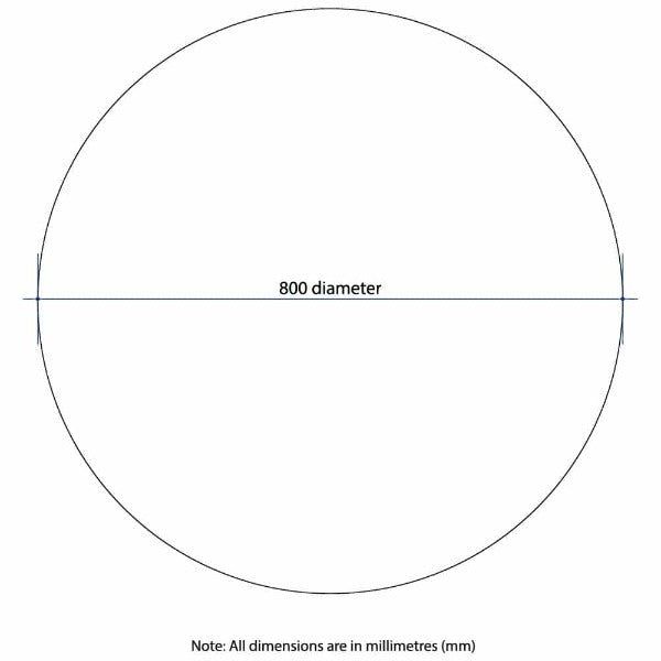 Ablaze Kent Round 18mm Bevel Edge Mirror 800mm Diameter
