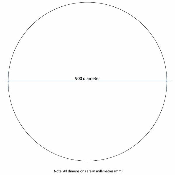 Ablaze Kent Round 18mm Bevel Edge Mirror With Demister 900mm Diameter
