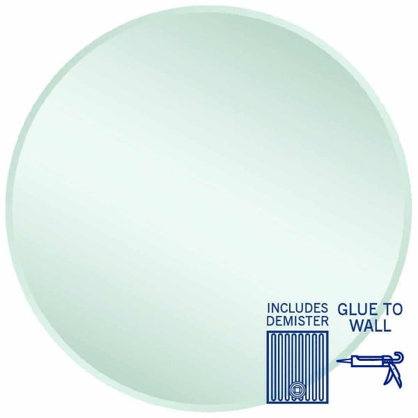 Ablaze Kent Round 18mm Bevel Edge Mirror With Demister 900mm Diameter