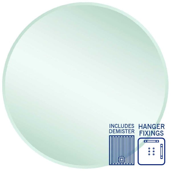Ablaze Kent Round 18mm Bevel Edge Mirror With Demister 900mm Diameter