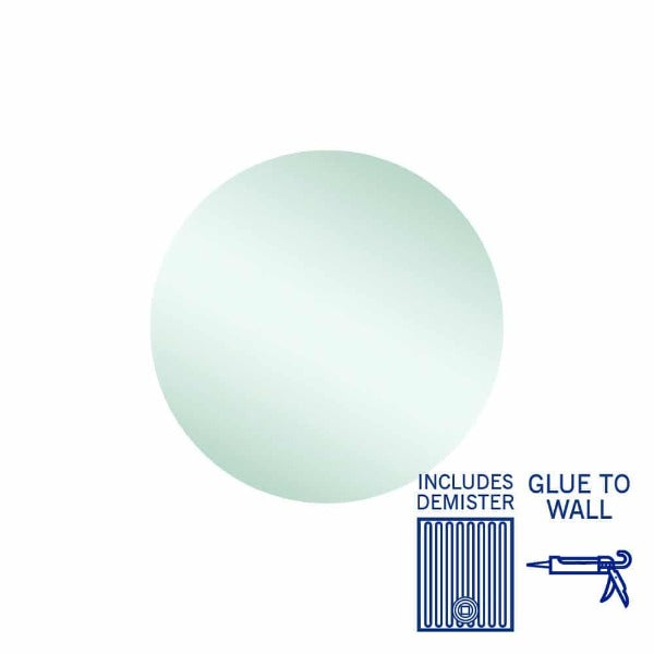 Ablaze Rio Round Polished Edge Mirror With Demister 500mm Diameter