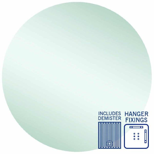 Ablaze Rio Round Polished Edge Mirror With Demister 900mm Diameter