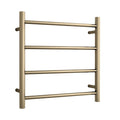 Thermorail Straight Round 550mm x 550mm Heated Ladder Towel Rail - Brushed Brass SR25MBB