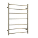 Thermorail Straight Round 600mm x 800mm Heated Ladder Towel Rail - Brushed Nickel SR44MBN