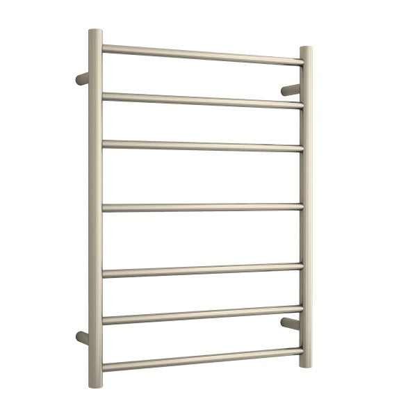Thermorail Straight Round 600mm x 800mm Heated Ladder Towel Rail - Brushed Nickel SR44MBN