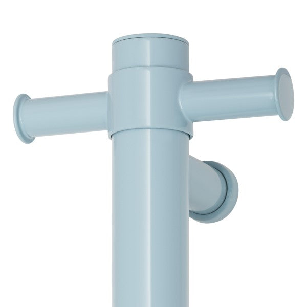 Thermorail Round Vertical Single Bar Heated Towel Rail with Hook VSH900HBL - Horizon Blue