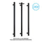Thermorail Round Vertical Single Bar Heated Towel Rail with Optional Hook VSH900HB - Matte Black