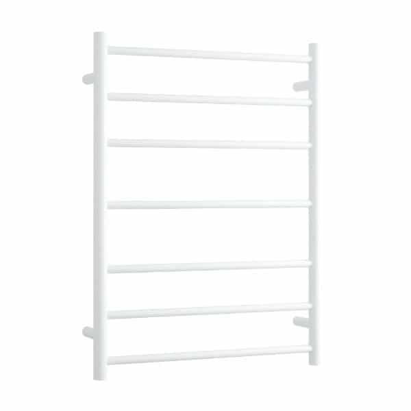 Thermorail Straight Round 600mm x 800mm Heated Ladder Towel Rail - Satin White BS44MW