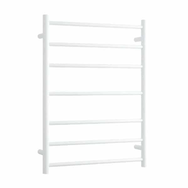 Thermorail Straight Round 600mm x 800mm Heated Ladder Towel Rail - Satin White BS44MW