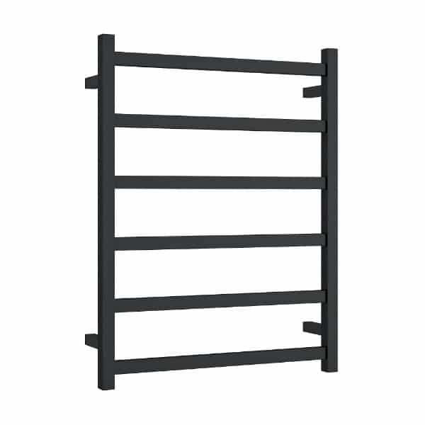 Thermorail Straight Square 600mm x 800mm Heated Ladder Towel Rail - Matte Black BS48MB