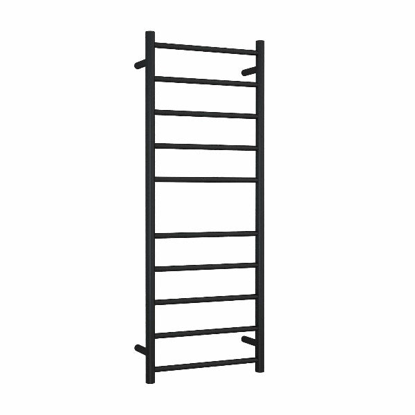 Thermorail Straight Round 450mm x 1200mm Heated Ladder Towel Rail - Matte Black SR19MB