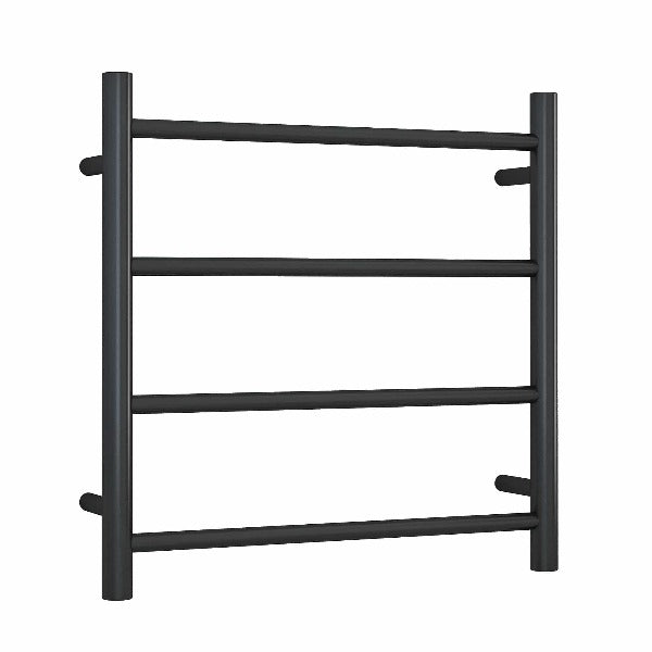 Thermorail Straight Round 550mm x 550mm Heated Ladder Towel Rail - Matte Black SR25MB