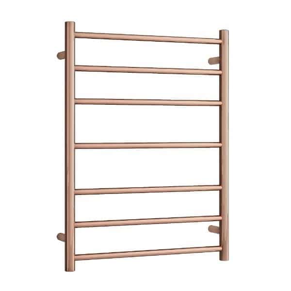 Thermorail Straight Round 600mm x 800mm Heated Ladder Towel Rail - Rose Gold SR44MRG