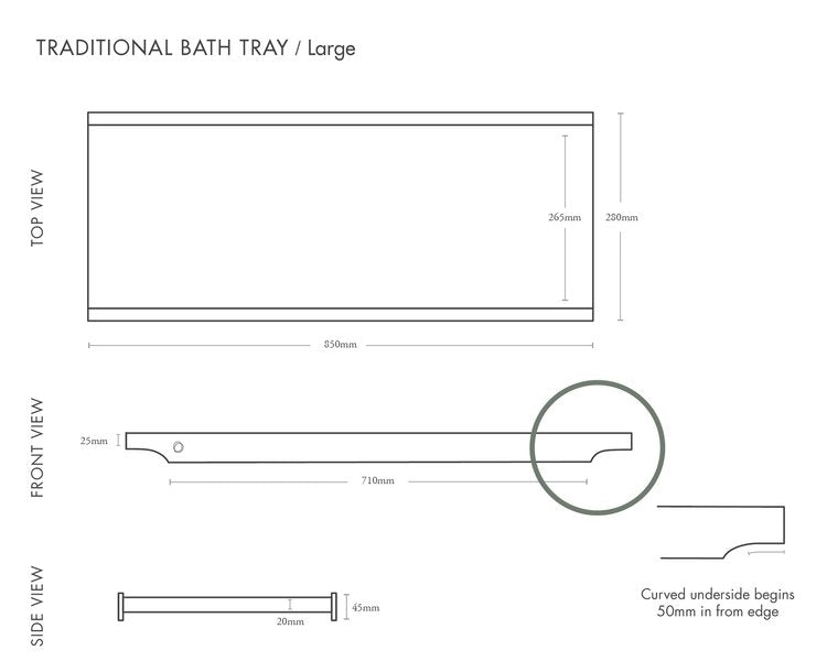 Traditional Bath Tray - Large