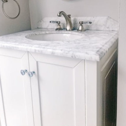 Turner Hastings Coventry 750mm Satin White Vanity, Marble Top