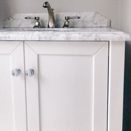 Turner Hastings Coventry 750mm Satin White Vanity, Marble Top