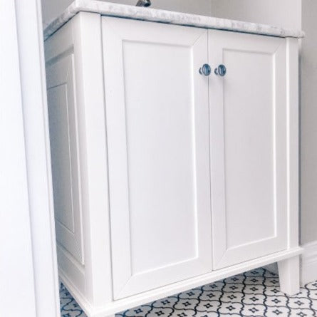Turner Hastings Coventry 750mm Satin White Vanity, Marble Top