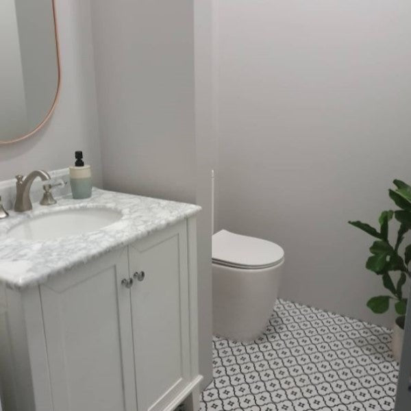 Turner Hastings Coventry 750mm Satin White Vanity, Marble Top