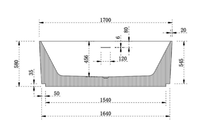 Zahra Freestanding Bath 1700 x 800 x 580mm