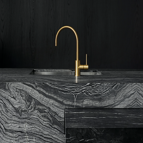 Phoenix Vivid Slimline Sink Mixer 160mm Gooseneck - Brushed Gold