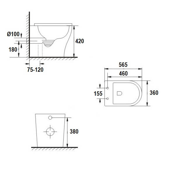 Fifth Ave Vega Matte White In Wall Toilet Suite Package