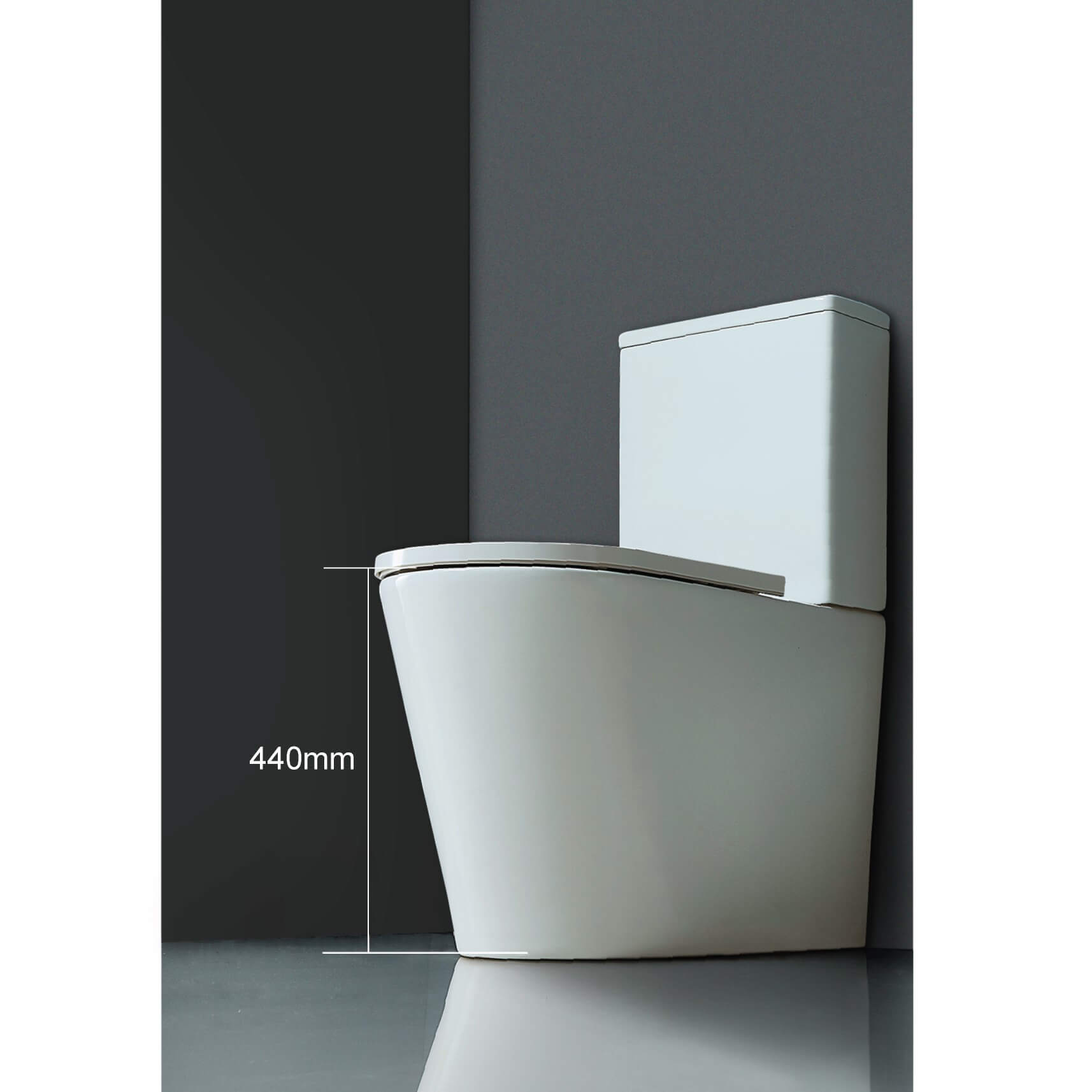 Johnson Suisse Venezia Raised Comfort Height, Rimless Back To Wall Toilet Suite
