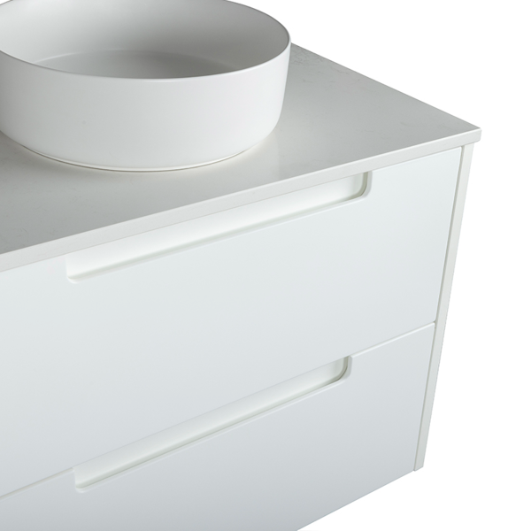 FABF Verona 900mm Wall Hung Matte White Vanity, Add Top + Basin