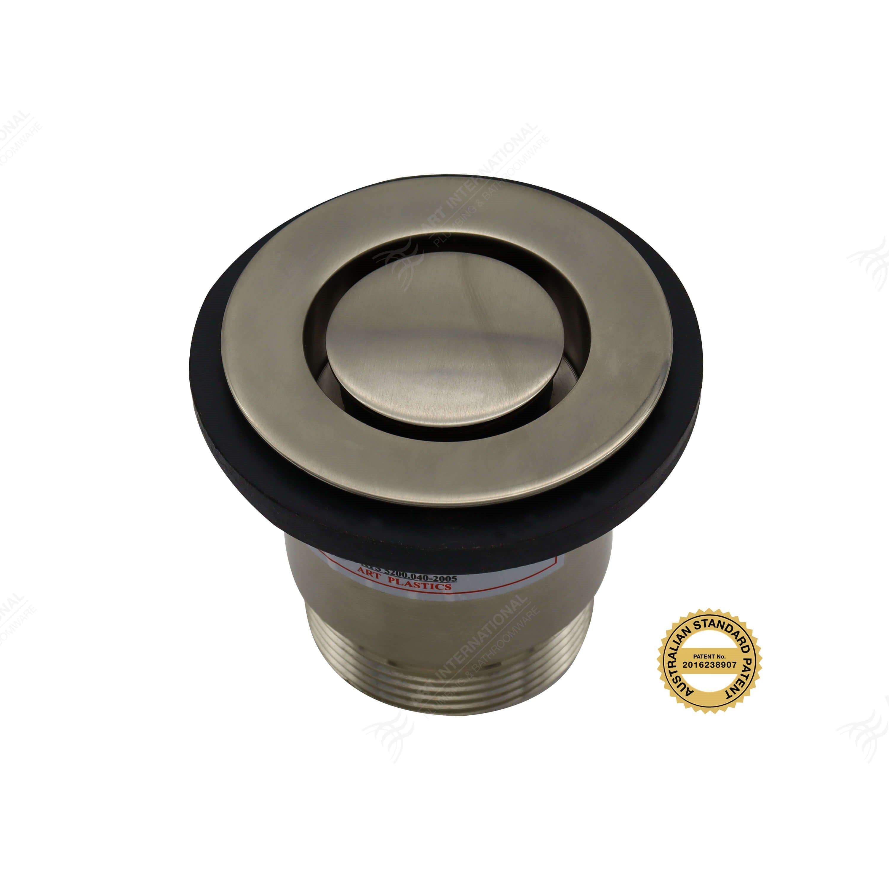 Pop Down Bath Waste 40mm with Overflow Brushed Nickel 21812.06