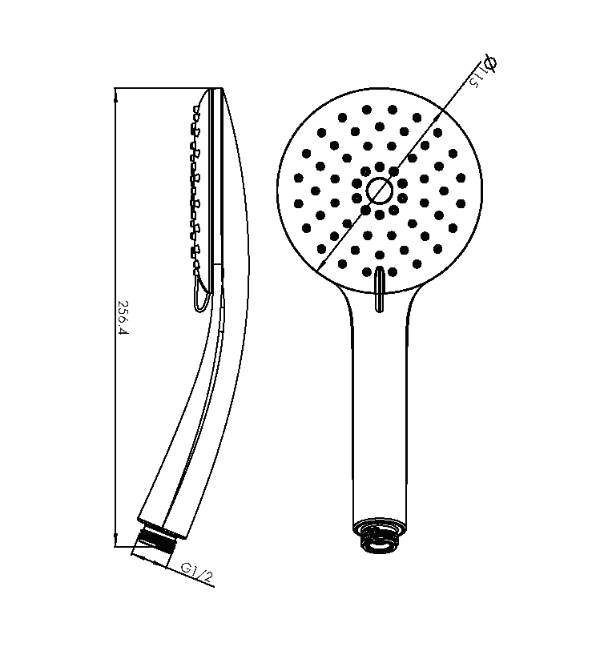 Collis Willow Round Full Combination Shower Set - Matte Black