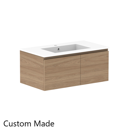 Glacier Lite 900mm Slim Vanity, CastMarble Top, Bowl Options