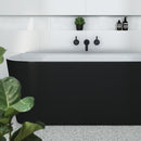Decina Alegra 1700mm Back To Wall Freestanding Bath - White/Black