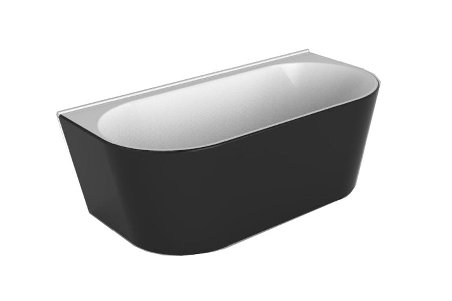 Decina Alegra 1700mm Back To Wall Freestanding Bath - White/Black