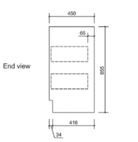 Aulic Alice Floorstanding 600mm Vanity Unit, with Ceramic Top 1th