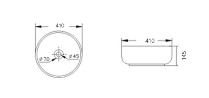 Innova Matte Black & Gloss White Round Ceramic Vessel Basin