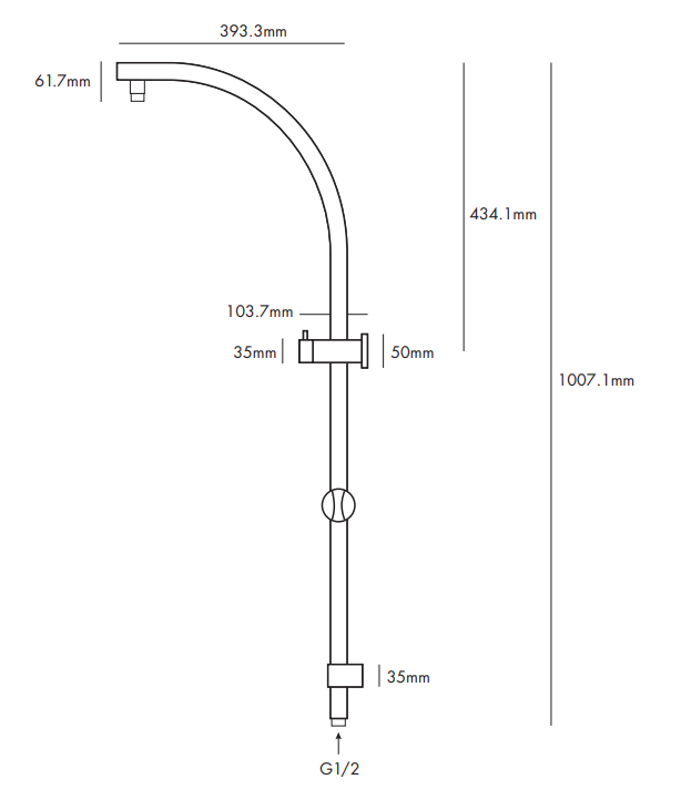 Bakara Round Curved Full Combo Shower Set